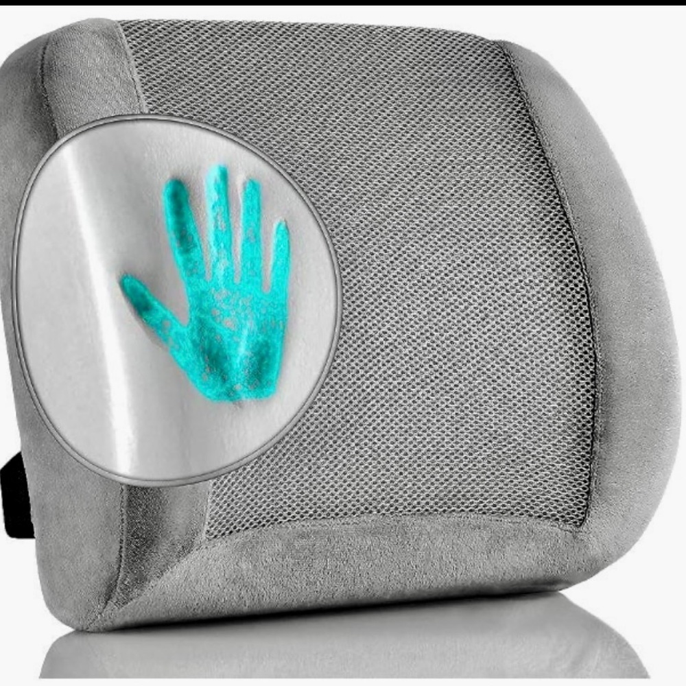 Gray Home Accent Pillow with Teal Mesh Panel